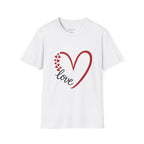 T-Shirt — Love Heart Design with Script 'love' | Romantic Valentine's Tee