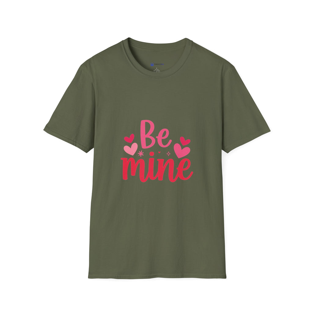Valentine "Be Mine" T-Shirt — Cute Heart Graphic Tee for Women & Couples
