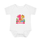 1st Birthday Baby Bodysuit - Happy Birthday Giraffe Onesie