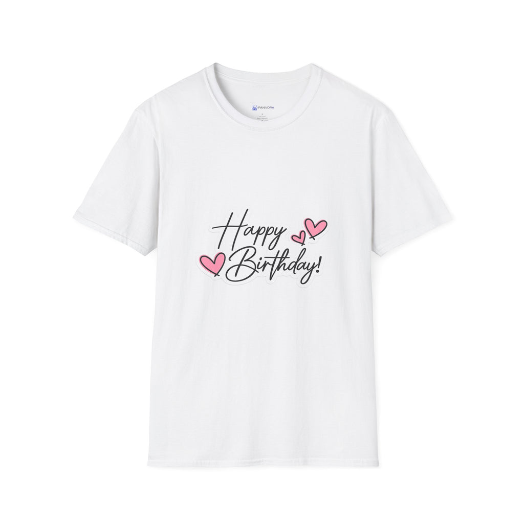 Birthday T-Shirt — "Happy Birthday" Heart Graphic
