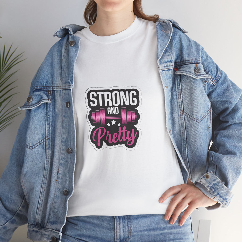 Strong and Pretty Tee — 'Strong and Pretty' Fitness Graphic T-Shirt