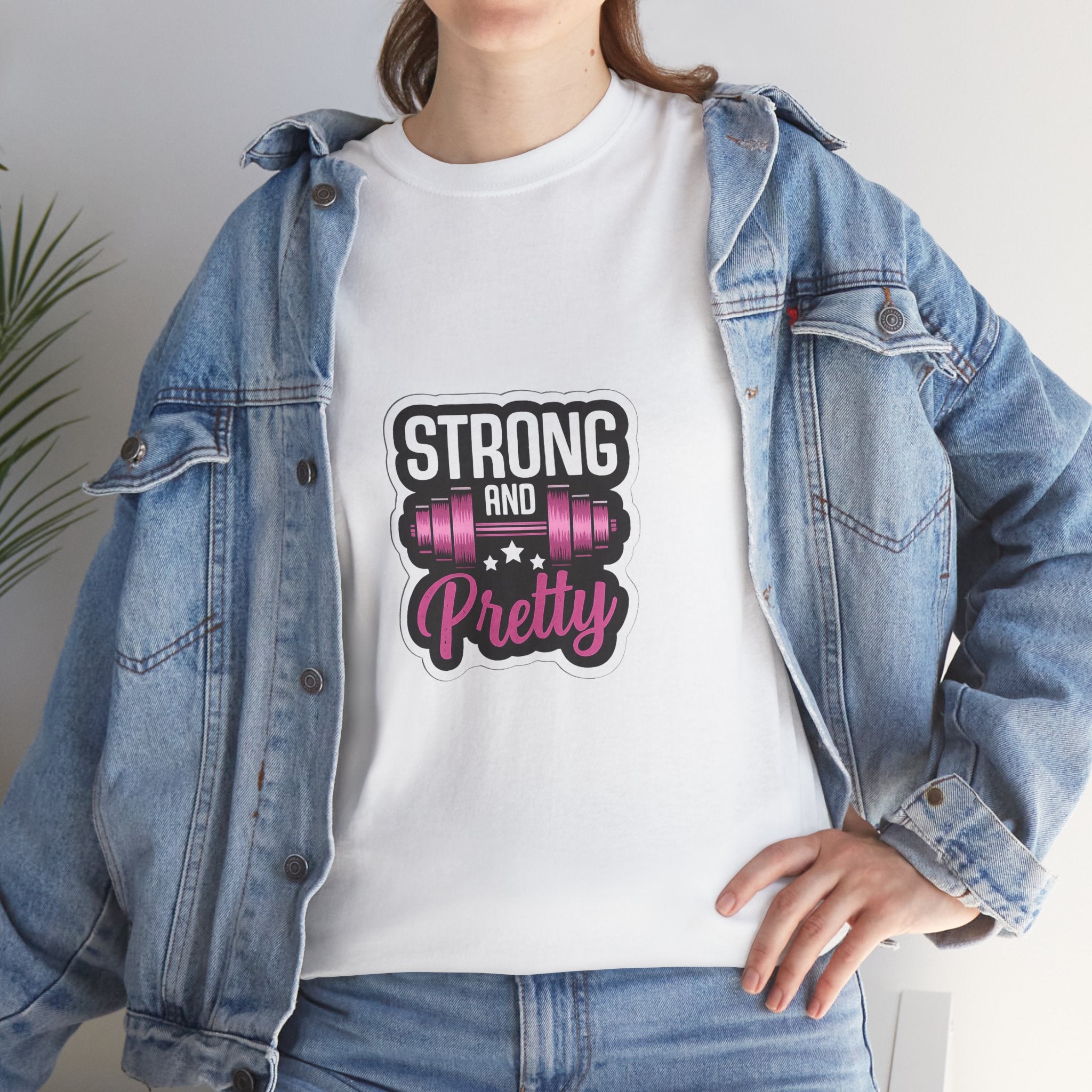Strong and Pretty Tee — 'Strong and Pretty' Fitness Graphic T-Shirt