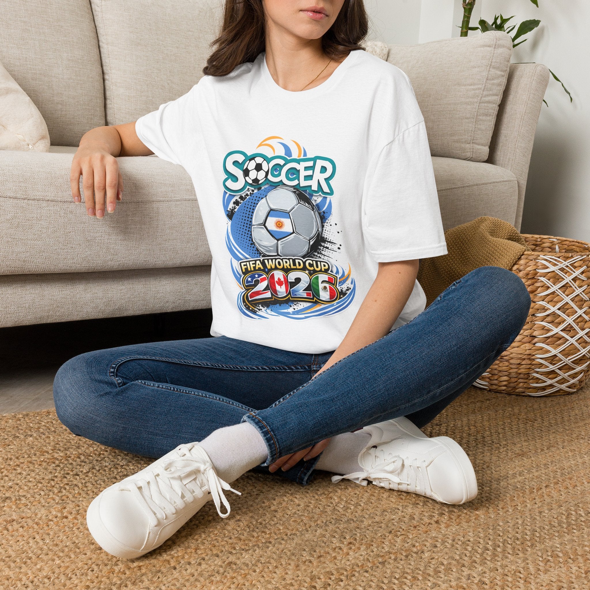Soccer 2026  Graphic T-Shirt — Retro Ball Design soccer cup tee