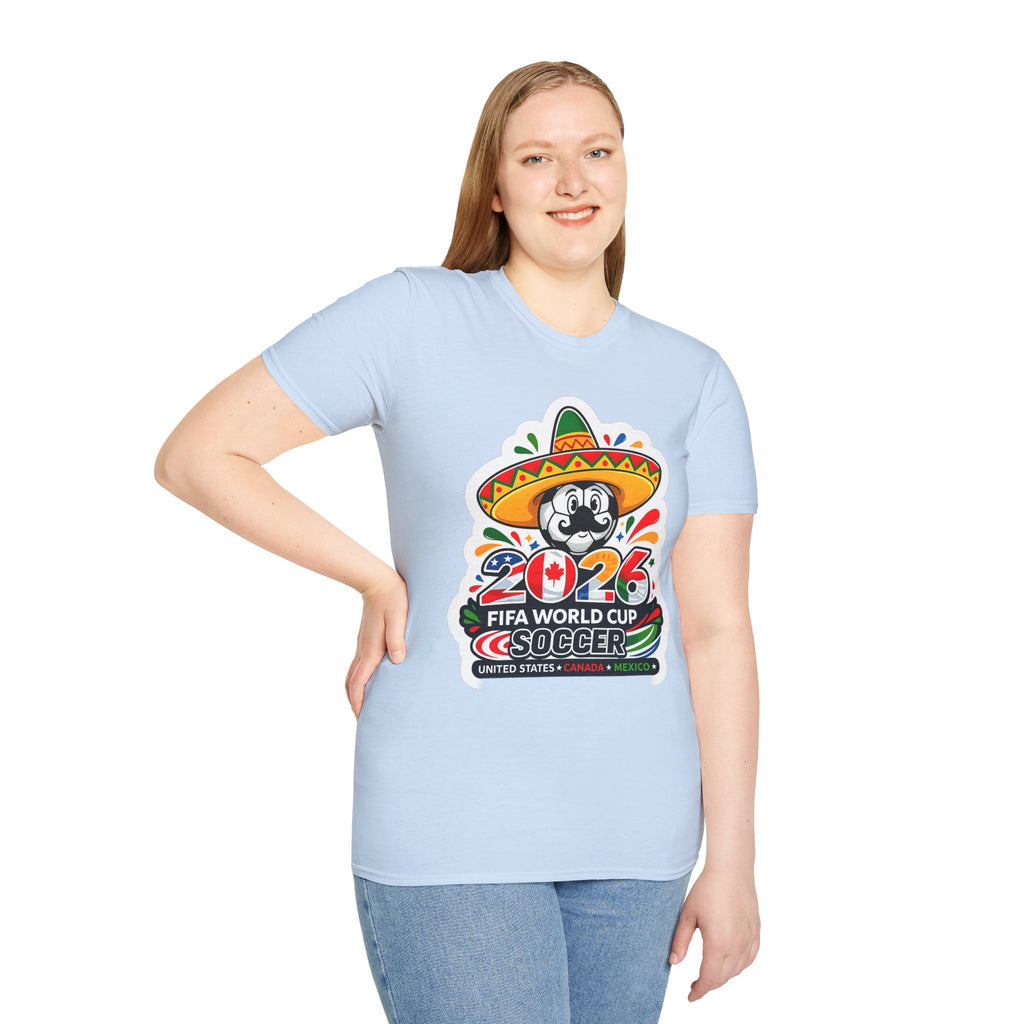 Soccer 2026 Soccer T-Shirt — Colorful Sombrero Mascot Design
