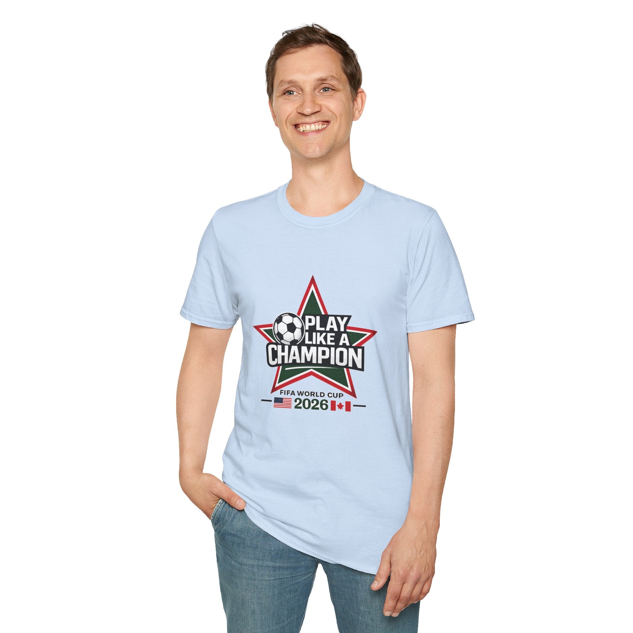 Play Like a Champion Soccer T-Shirt — Soccer 2026 Star Design