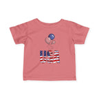 Infant Tee - USA Flag Balloons Graphic (Patriotic 4th of July Baby Shirt).
