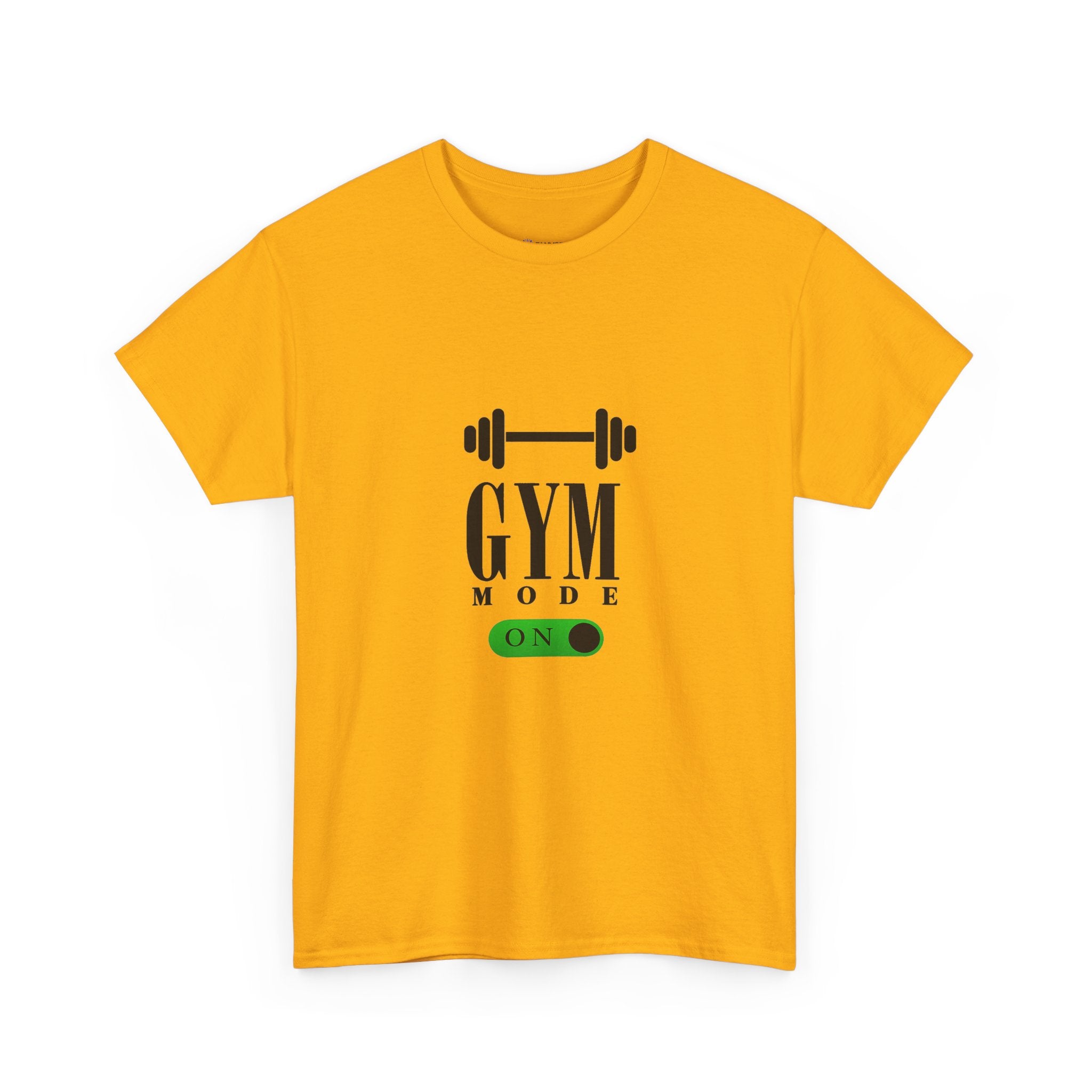 Gym Mode On T-Shirt — Workout Tee with Barbell Graphic