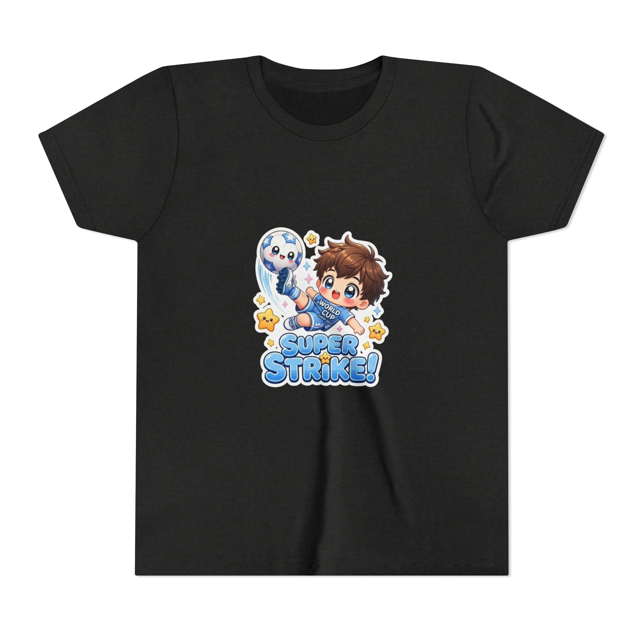 Youth Tee - Cute 'Super Strike!' Soccer Boy Graphic