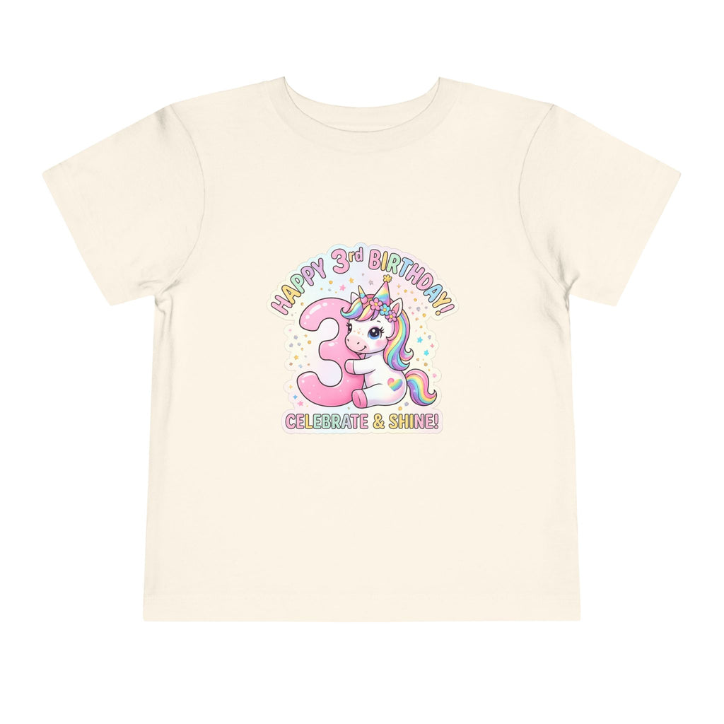 Toddler Unicorn 3rd Birthday Tee — "Happy 3rd Birthday!" Celebrate & Sparkle