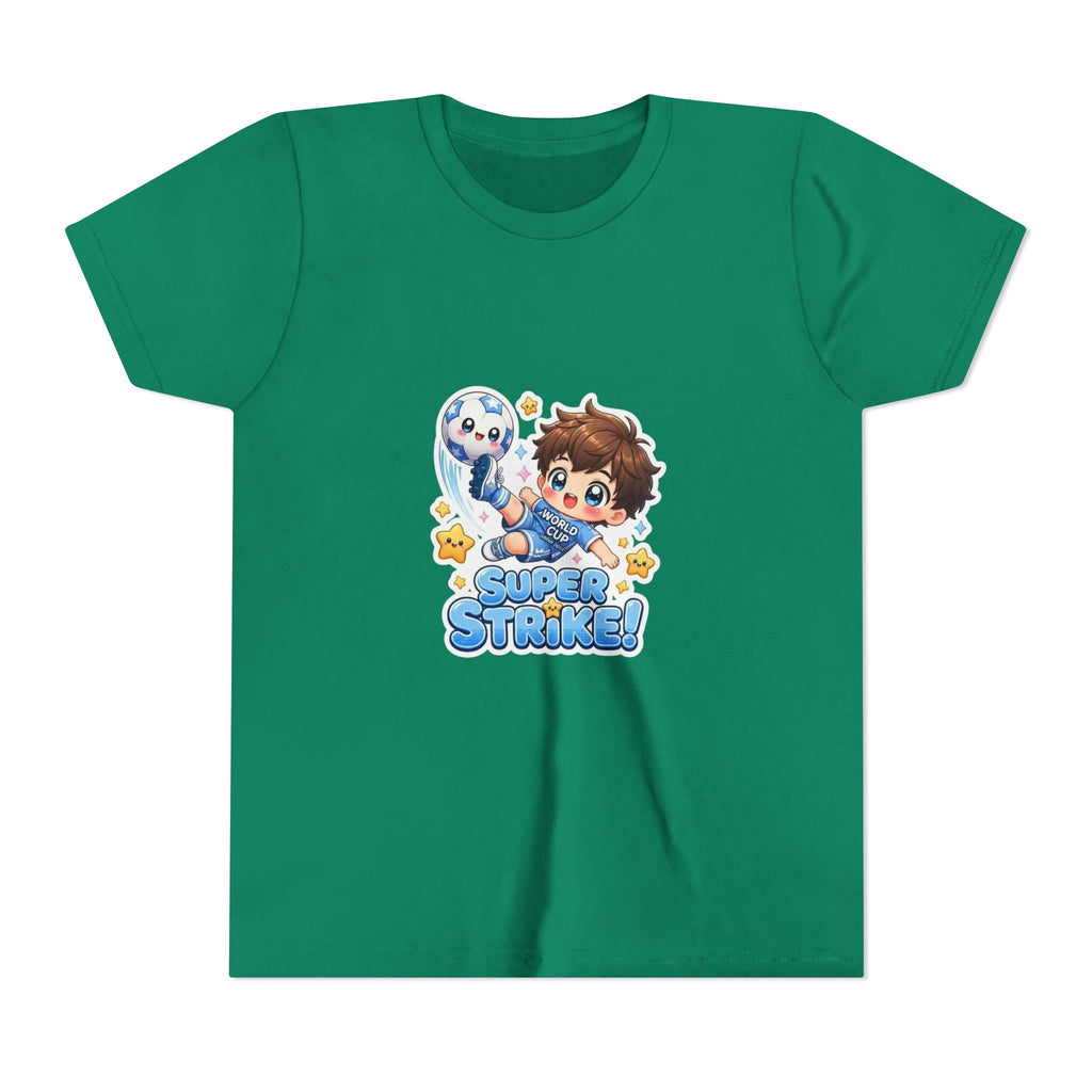 Youth Tee - Cute 'Super Strike!' Soccer Boy Graphic