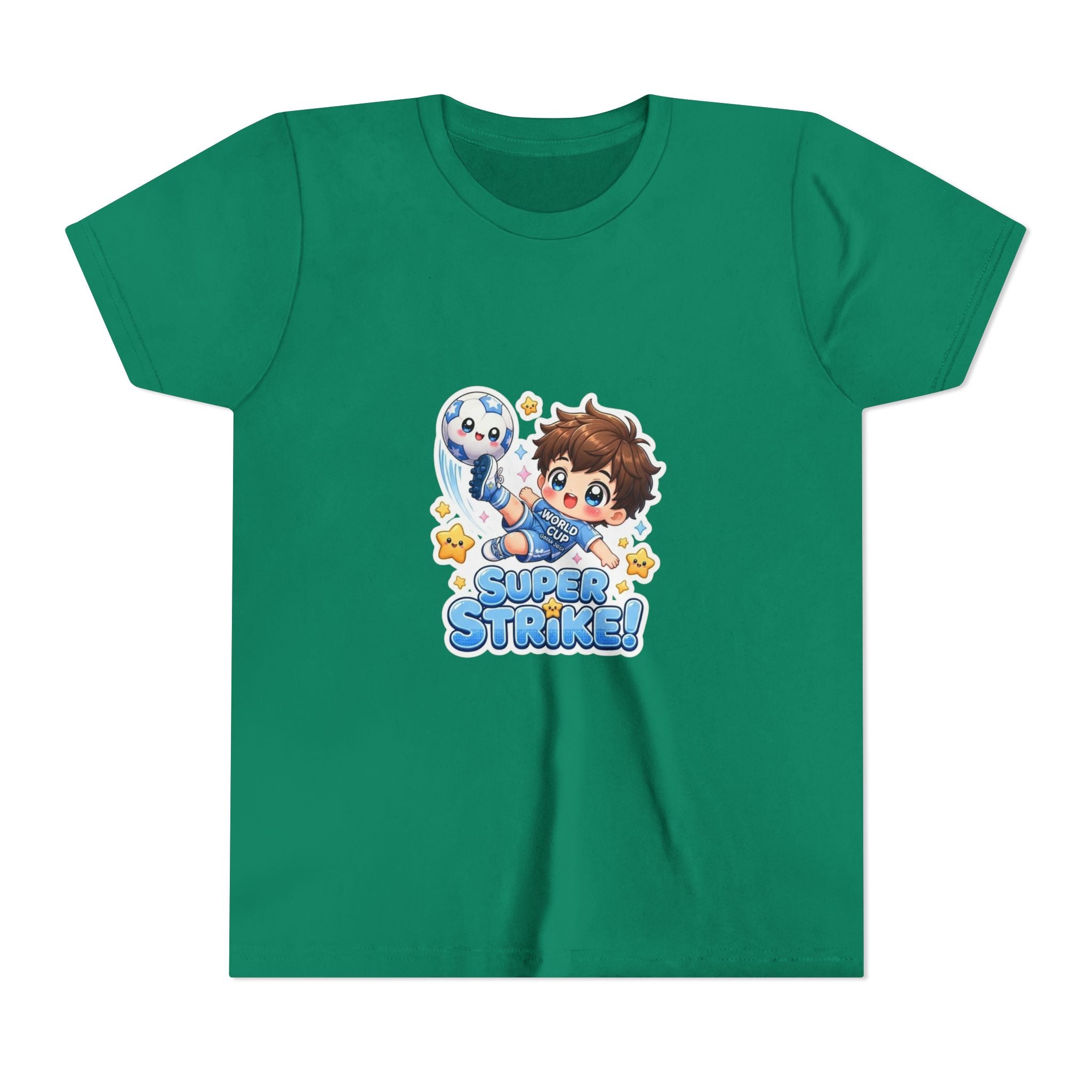 Youth Tee - Cute 'Super Strike!' Soccer Boy Graphic
