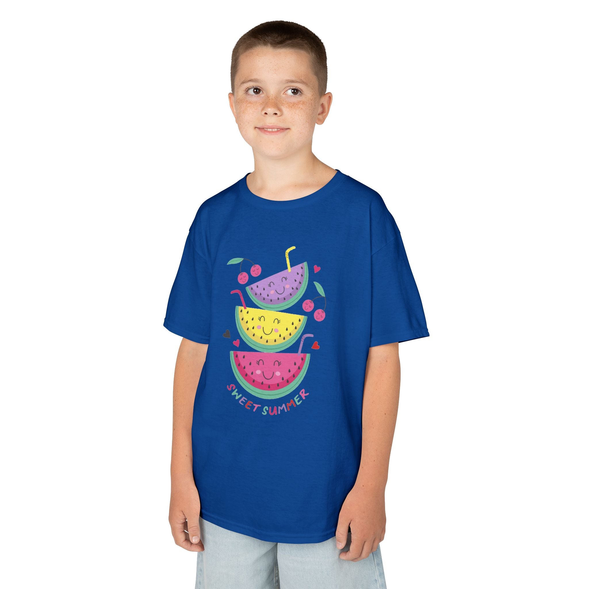 Kids T-Shirt — Cute Stacked Watermelon Illustration with "Sweet Things" Text