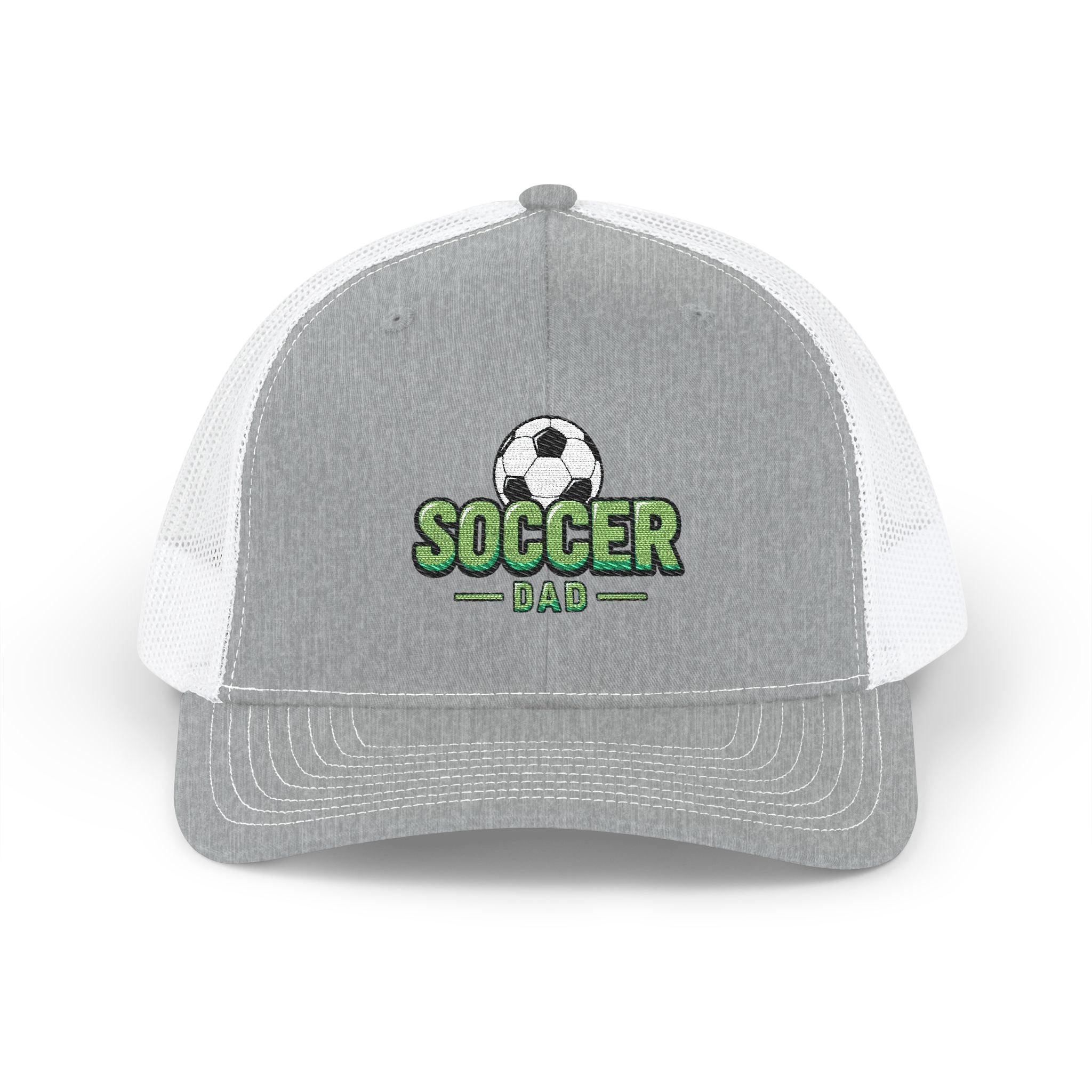 Soccer Dad Trucker cap– Embroidered Ball Design Snapback Cap.