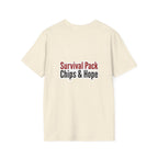 Unisex - Legends Unite Fans’ Choice World Cup T-Shirt — “Survival Pack: Chips & Hope”.