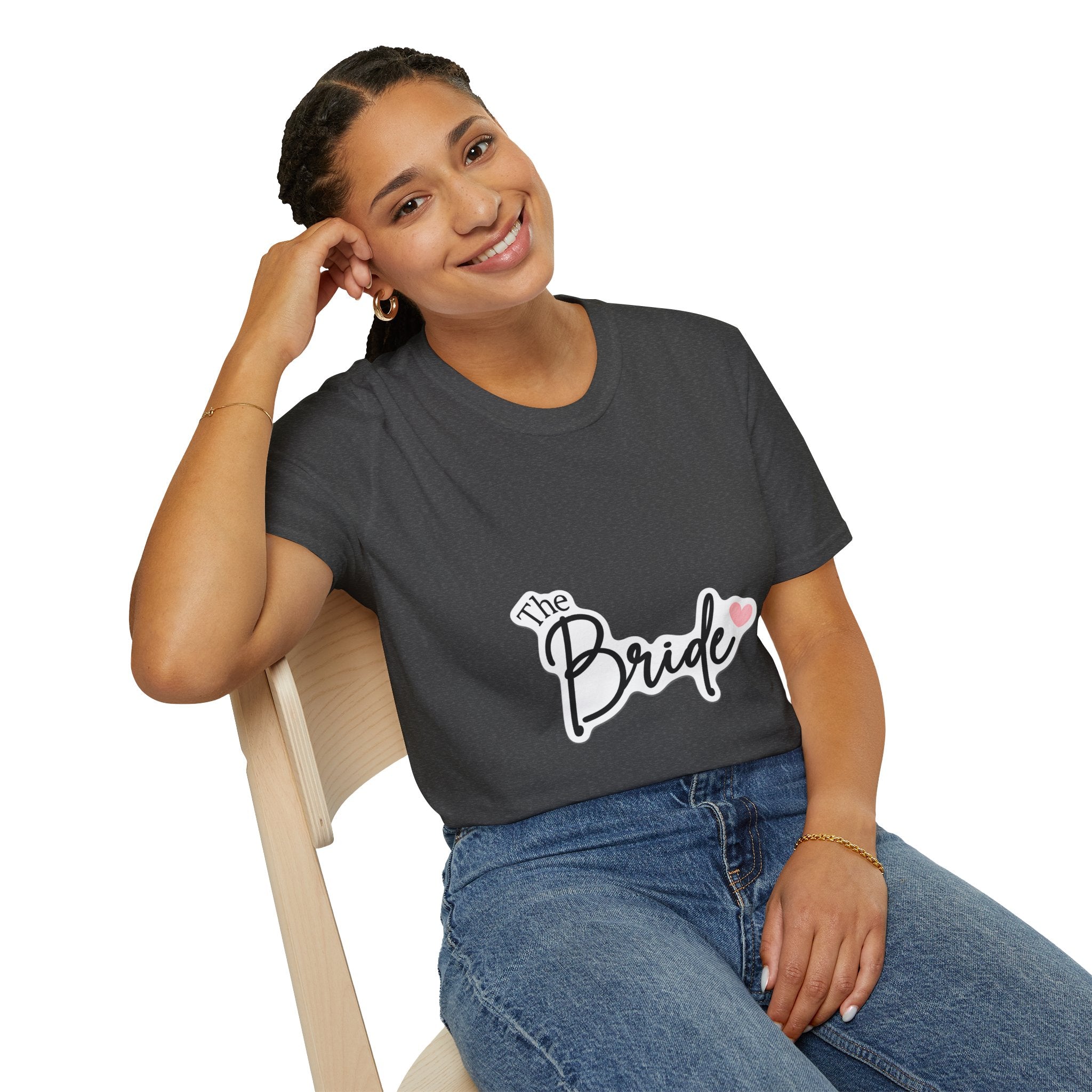 Bride T-Shirt — "The Bride" Bachelorette Tee with Heart