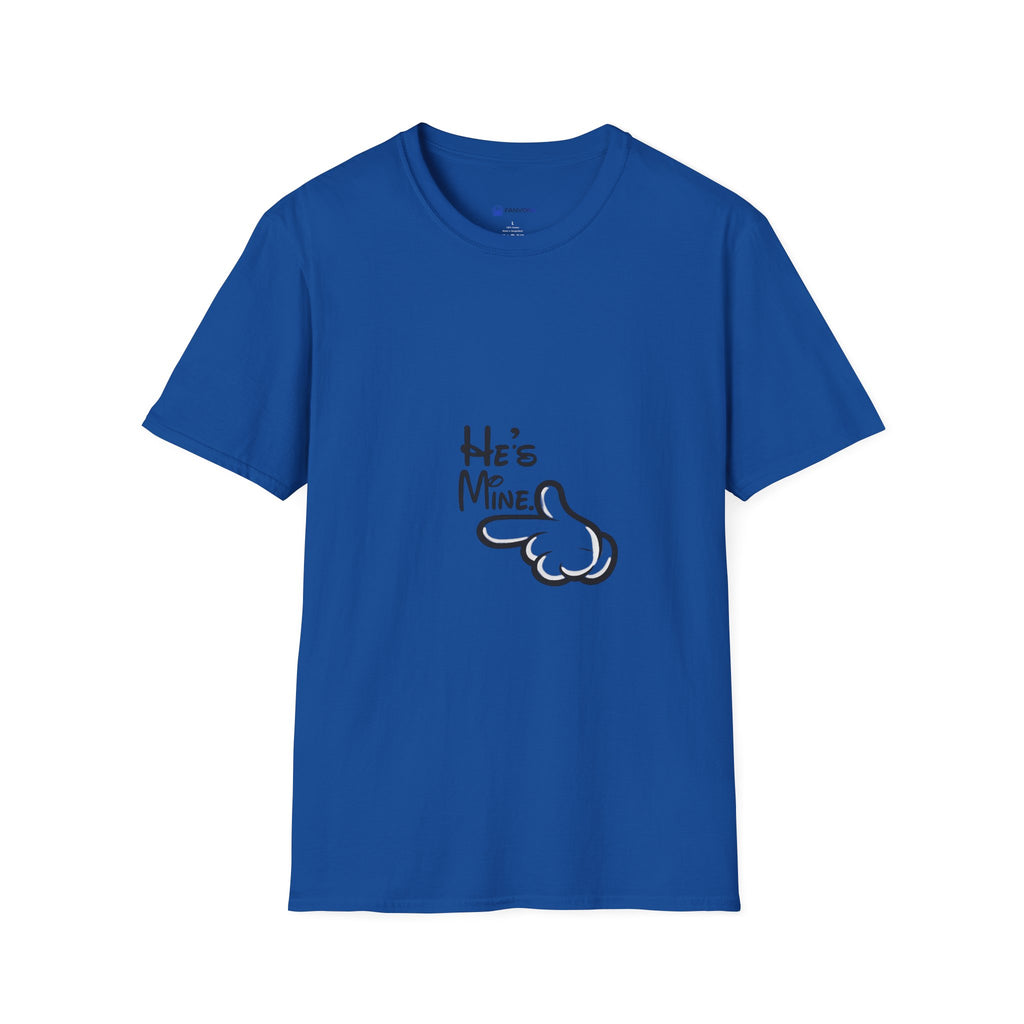 He’s Mine T-Shirt — Cute Couple Graphic Tee with Pointing Hand