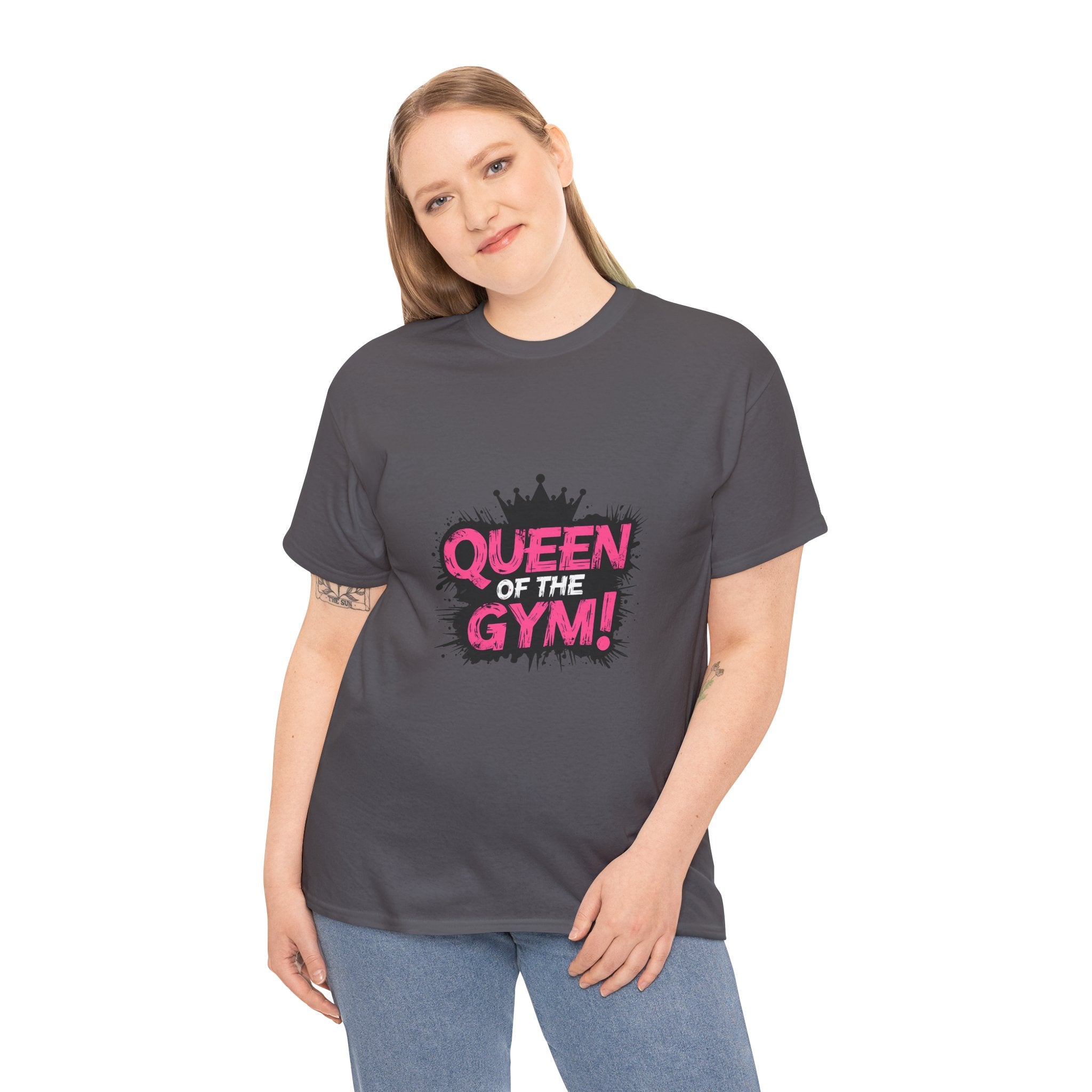 Queen of the Gym T-Shirt — Pink Crown Fitness Tee