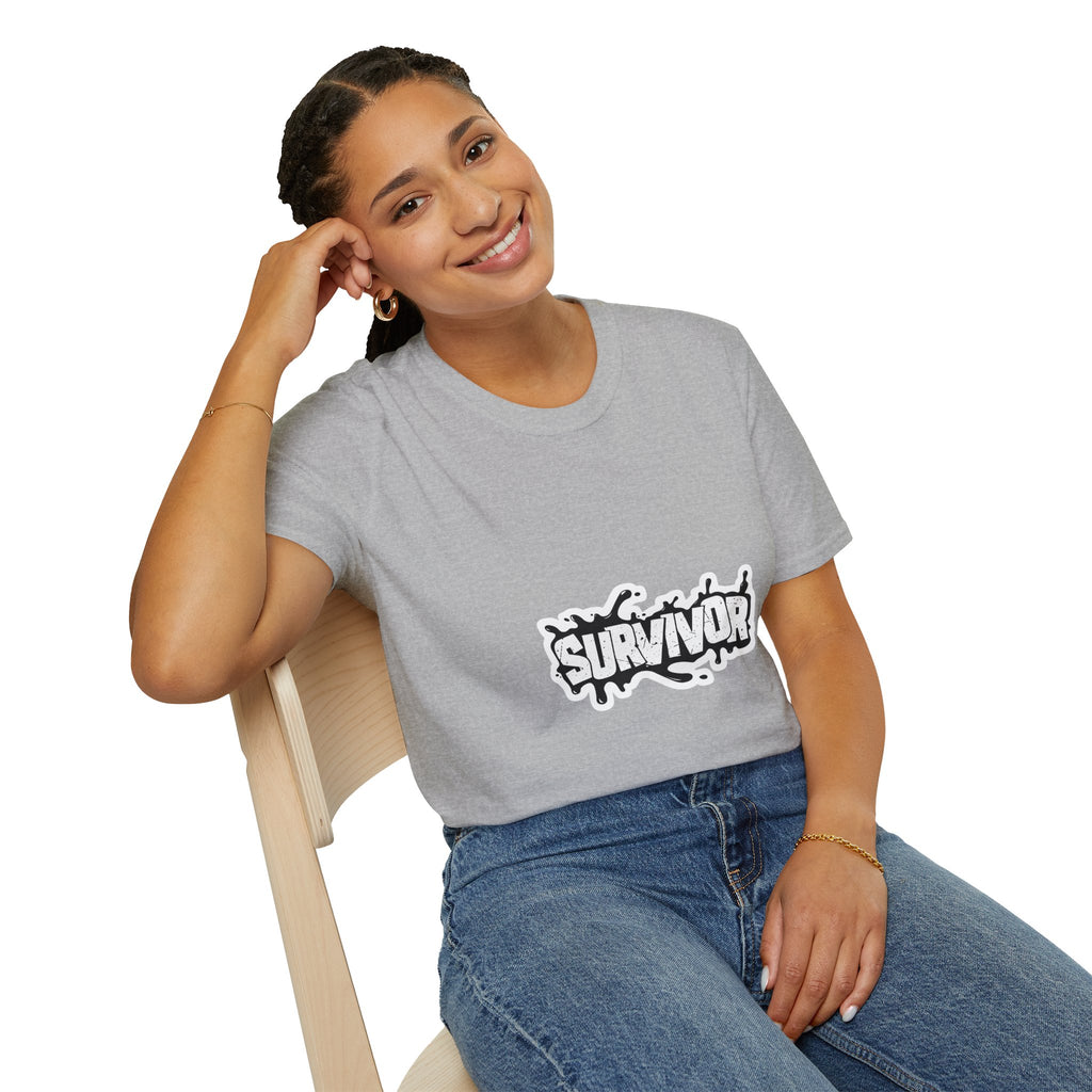 Survivor Graphic T-Shirt — Bold Grunge Logo Tee for Cancer, Trauma & Recovery Awareness