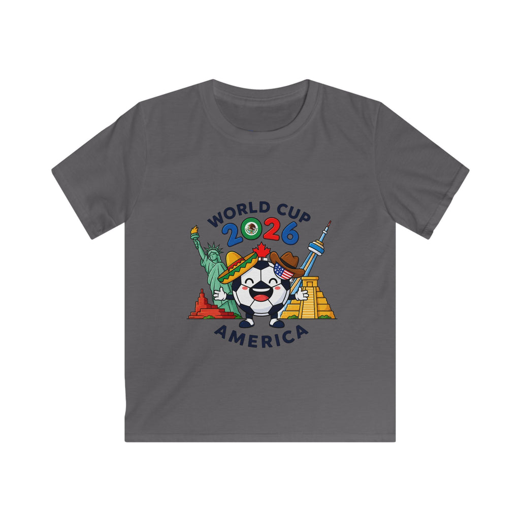 Kids Tee -  America Soccer Mascot & Landmarks