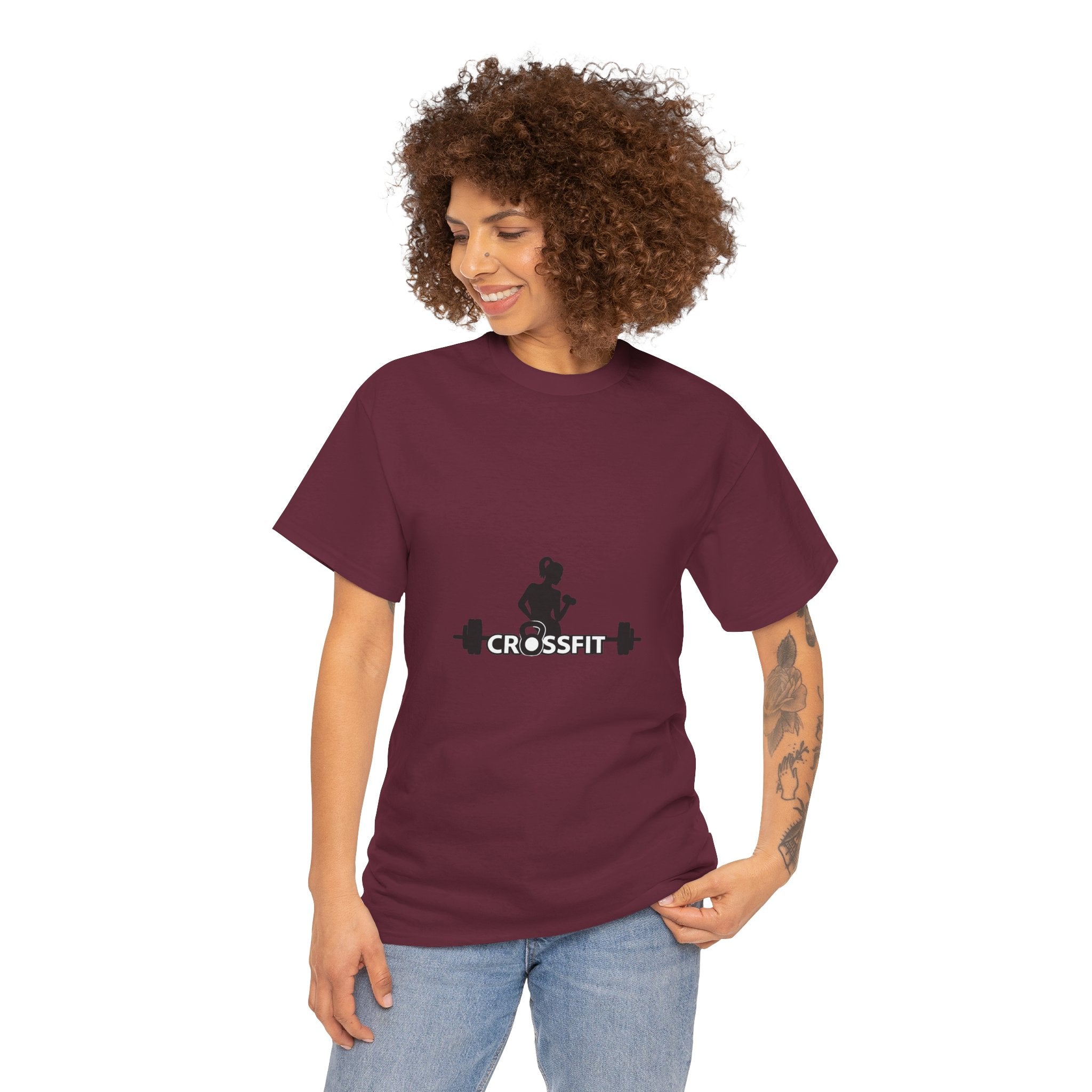 CrossFit Weightlifter T-Shirt — Barbell Silhouette Gym Tee
