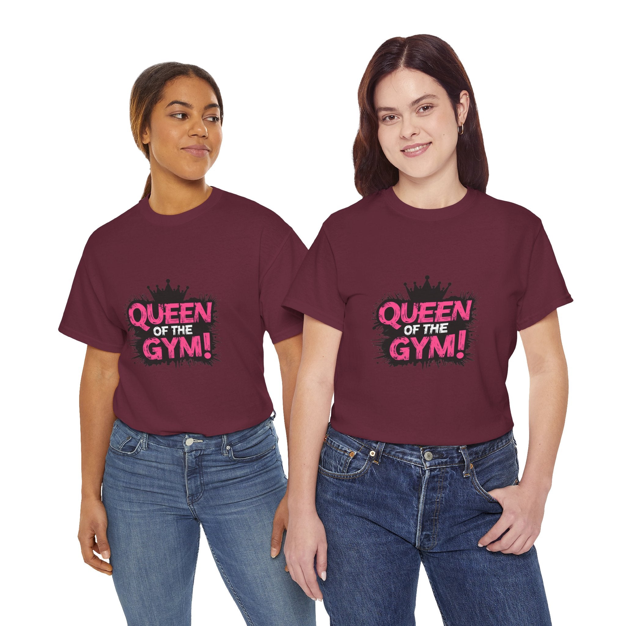 Queen of the Gym T-Shirt — Pink Crown Fitness Tee