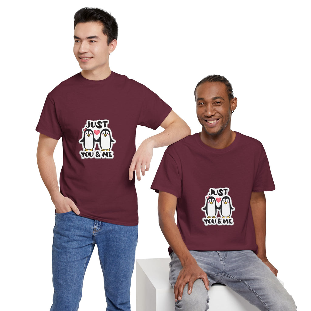 Just You & Me Penguin Tee — Cute Couples Graphic T-Shirt