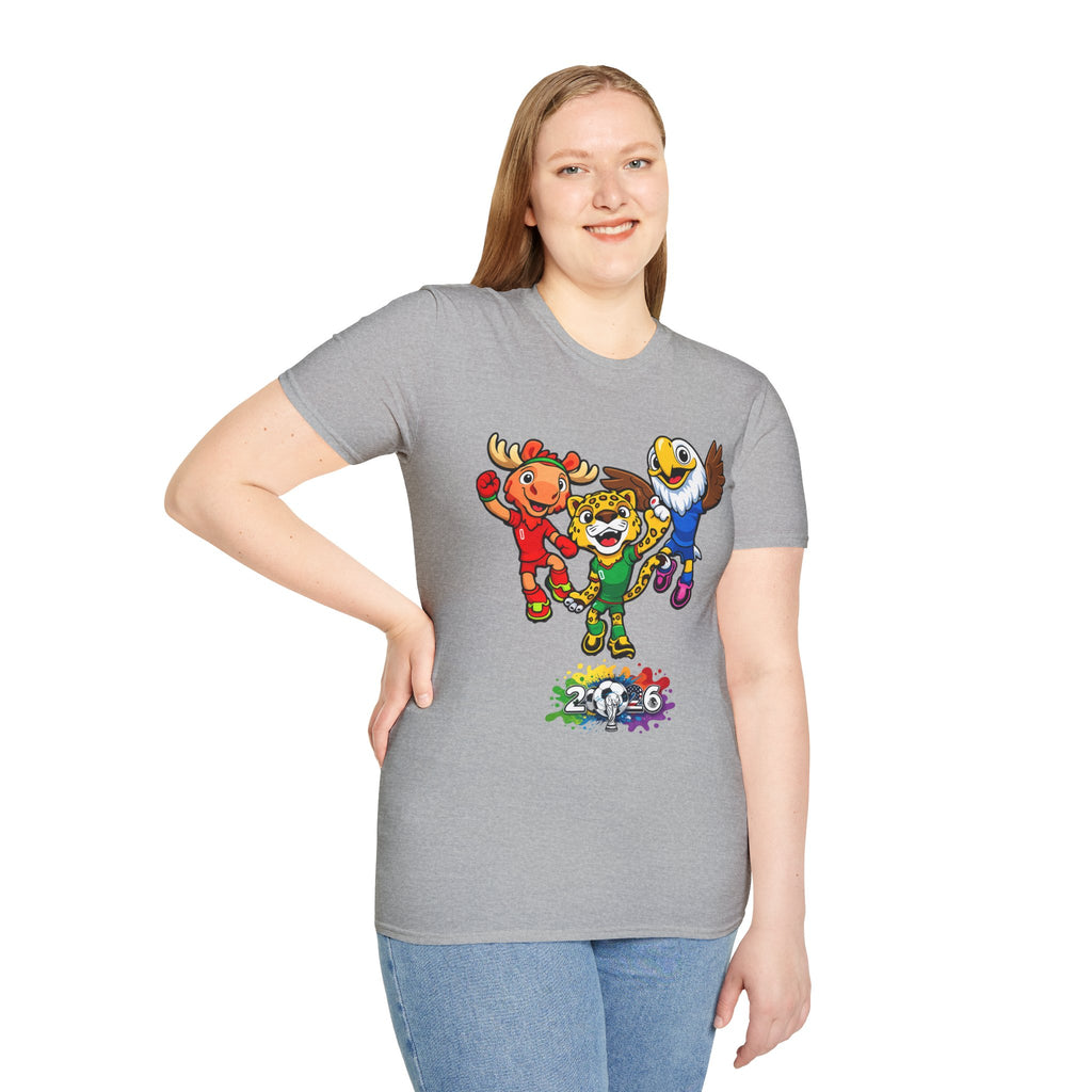 Kids Mascot Team T-Shirt — Cheerful Moose, Cheetah & Eagle Design