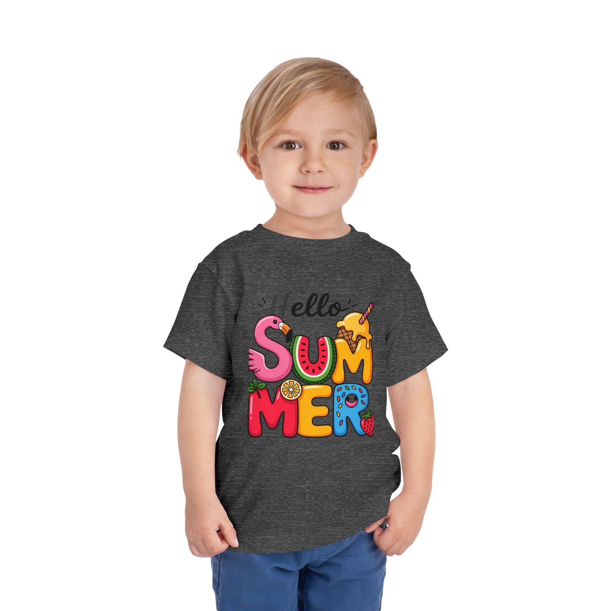 Hello Summer fruity typography Toddler Tee.
