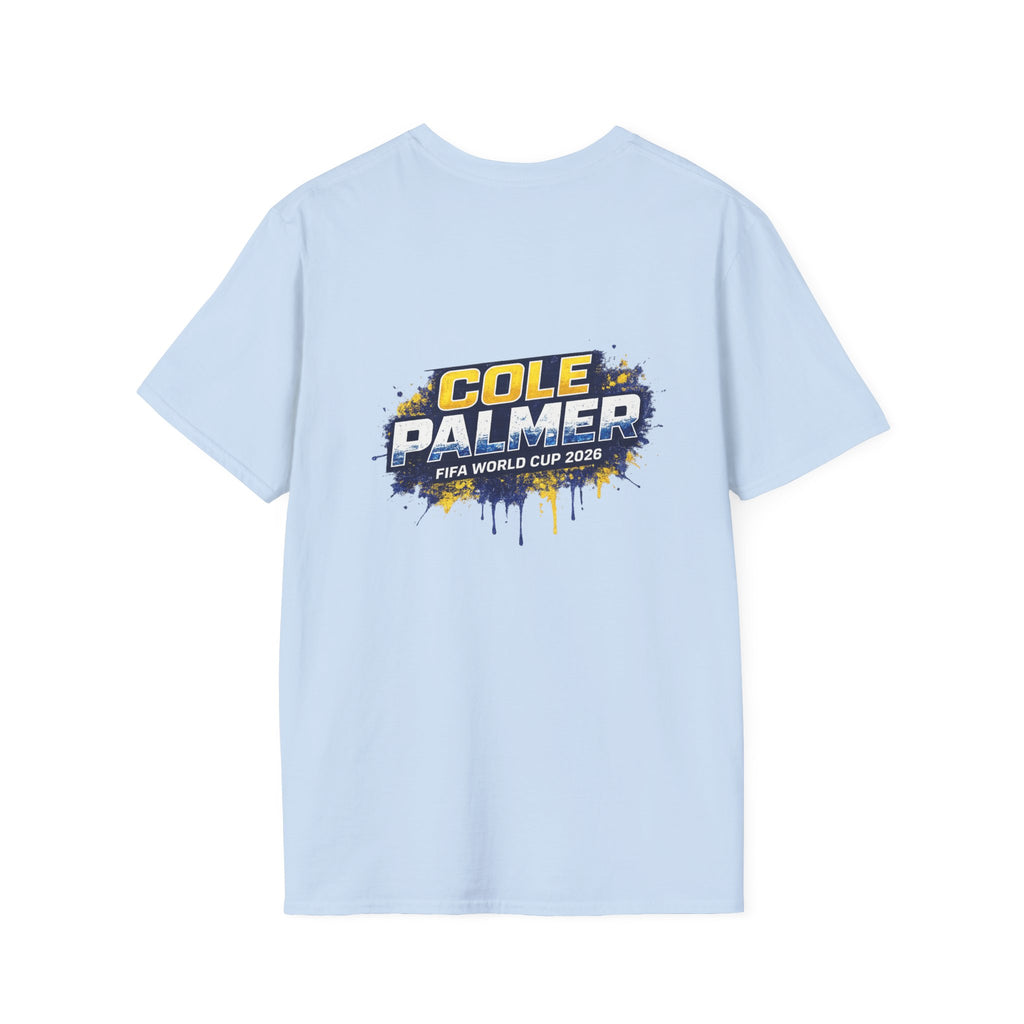 Soccer Player Graphic T-Shirt — 'England Legend' Blue Splash Design