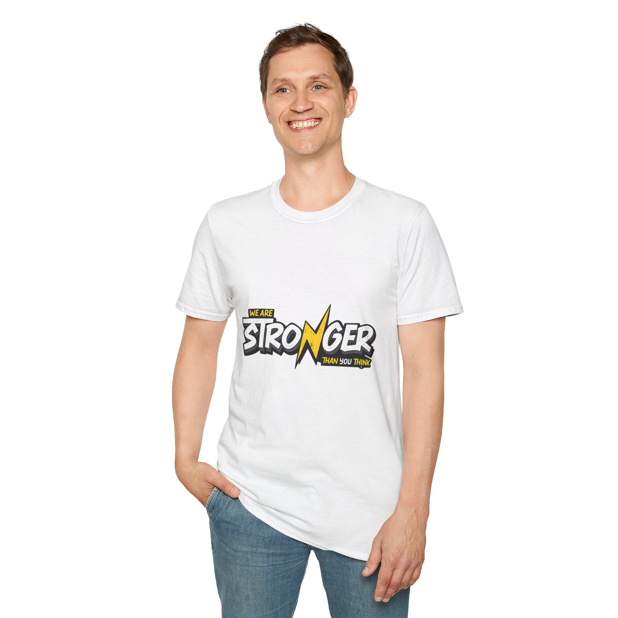 We Are Stronger Lightning Tee — Inspirational Graphic T-Shirt