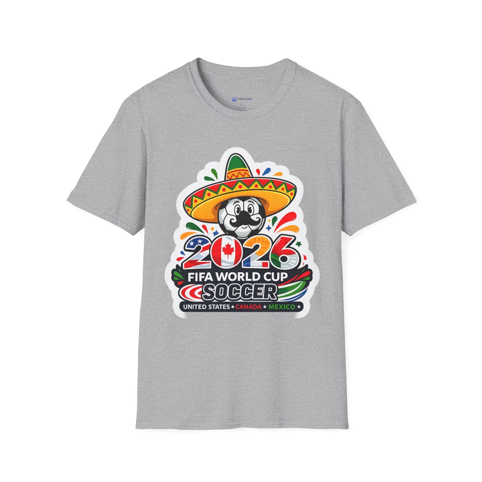 Soccer 2026 Soccer T-Shirt — Colorful Sombrero Mascot Design