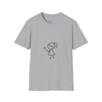 Stick Figure Girl Holding Heart T-Shirt — Cute Minimalist Valentine Tee