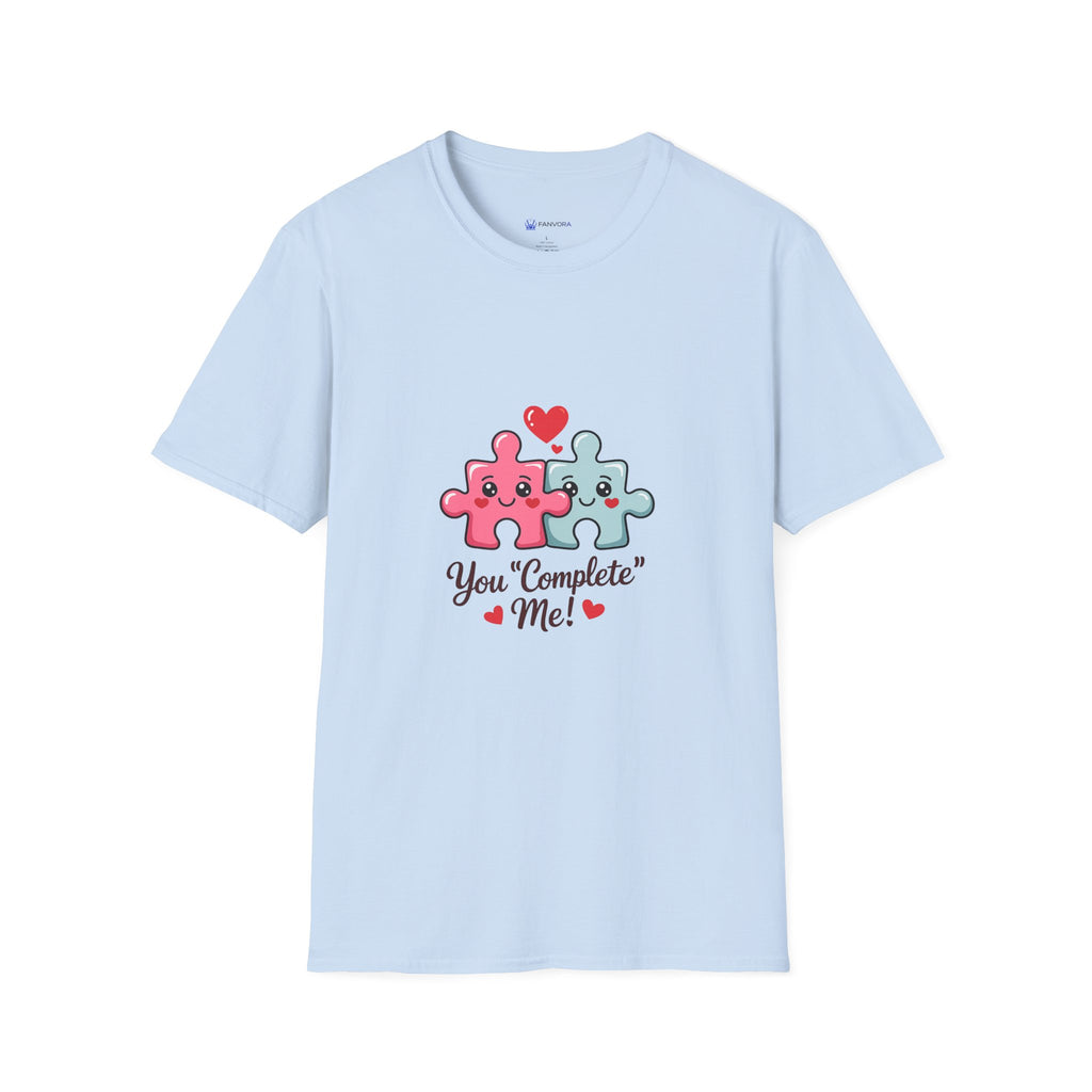 Puzzle Piece Couple T-Shirt — "You Complete Me" Cute Romantic Tee