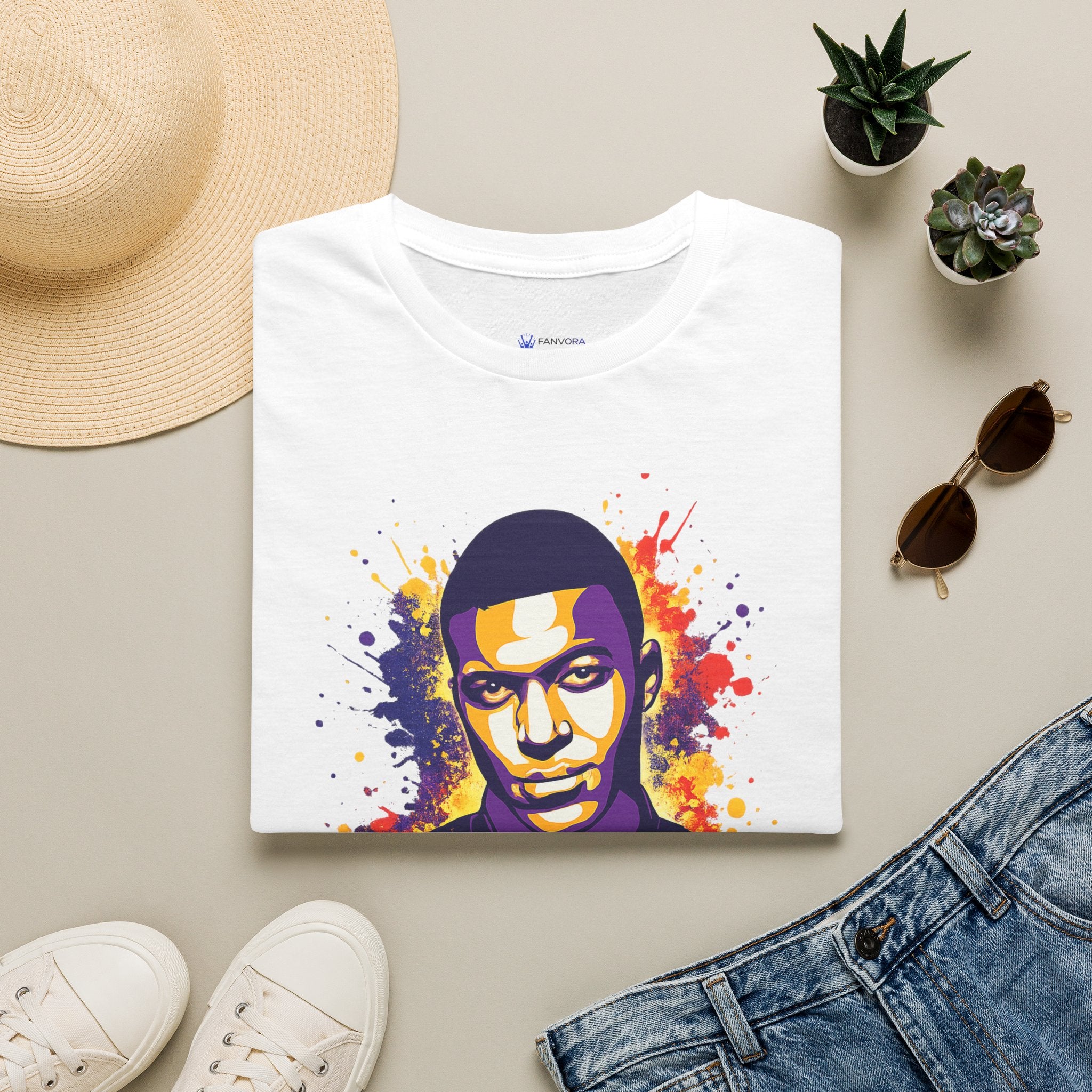 France legend Graphic T-Shirt — Vibrant Splash Portrait Soccer Fan Tee