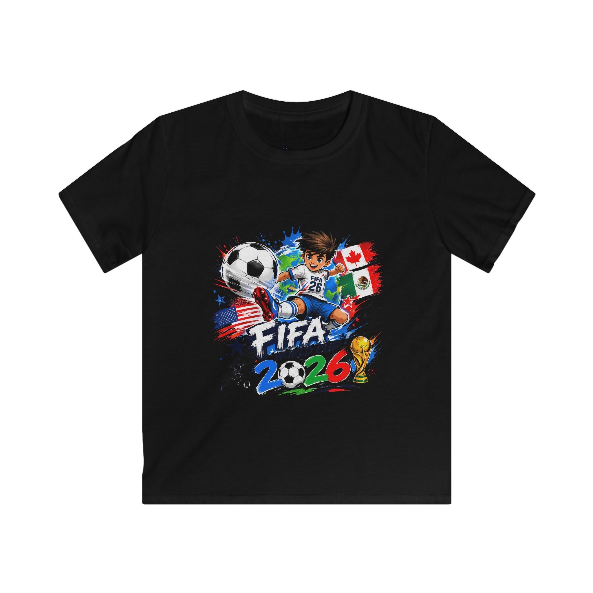 Kids Soccer  2026 Tee cartoon character