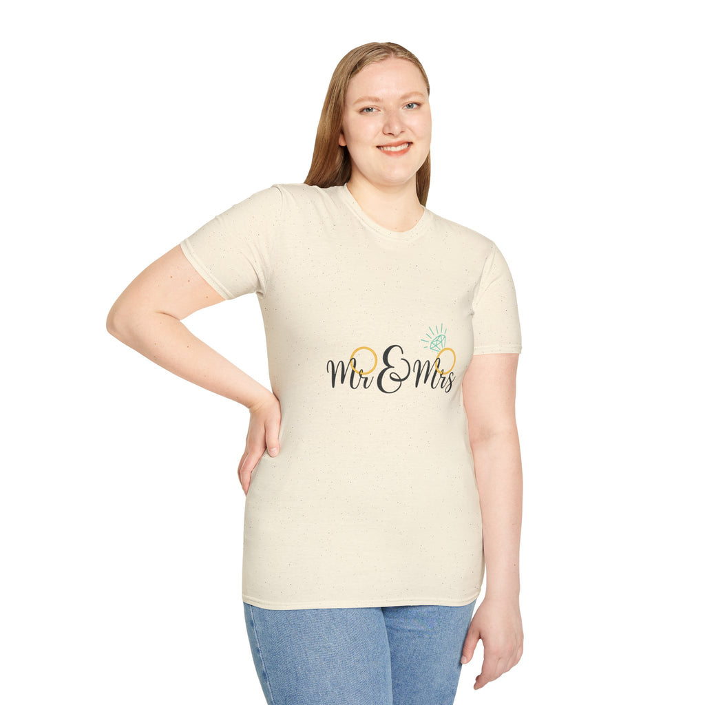 Mr & Mrs Wedding T‑Shirt — Bridal Rings Engagement Tee