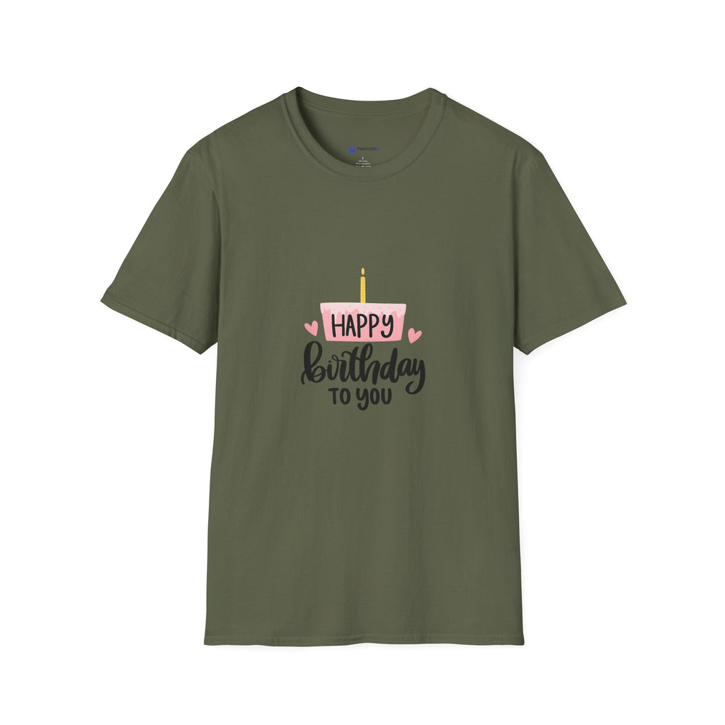 Birthday Cake T-Shirt — "Happy Birthday to You" Cute Candle Design