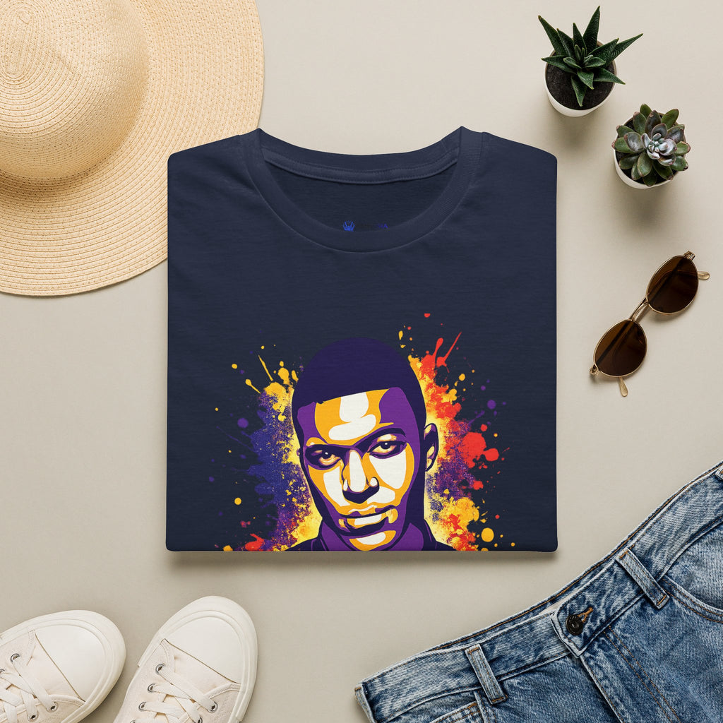 France legend Graphic T-Shirt — Vibrant Splash Portrait Soccer Fan Tee