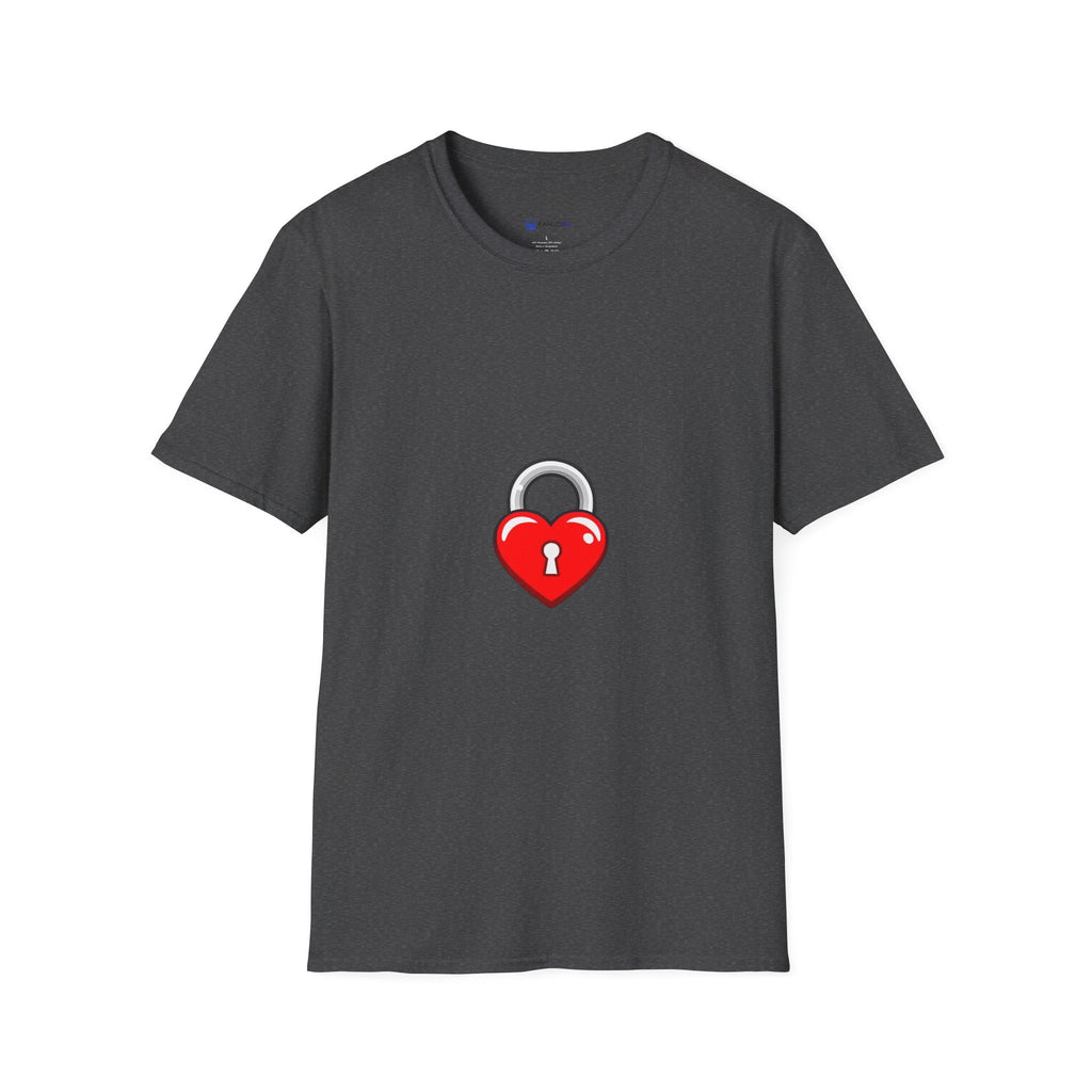 Heart Lock T-Shirt — Cute Red Heart Padlock Graphic Tee for Valentine’s Day