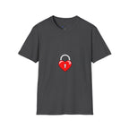 Heart Lock T-Shirt — Cute Red Heart Padlock Graphic Tee for Valentine’s Day