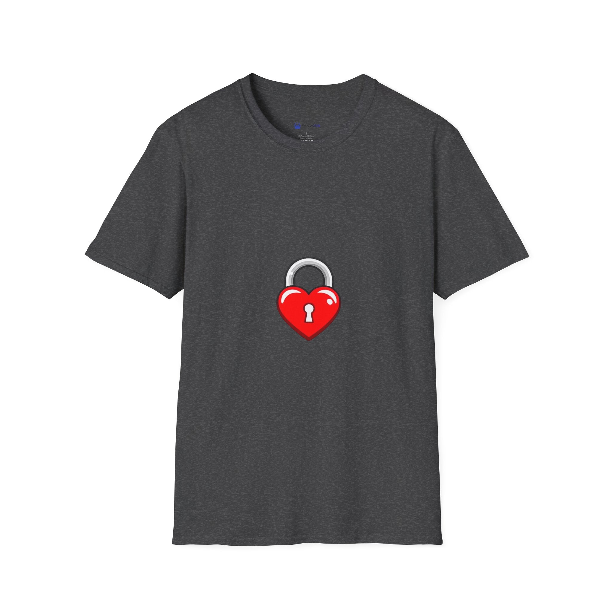 Heart Lock T-Shirt — Cute Red Heart Padlock Graphic Tee for Valentine’s Day