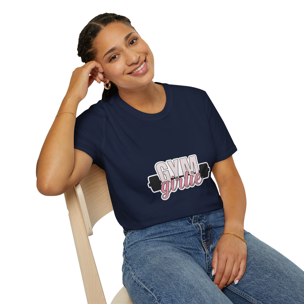Gym Girlie T-Shirt — Women’s Fitness Tee with Barbell Graphic