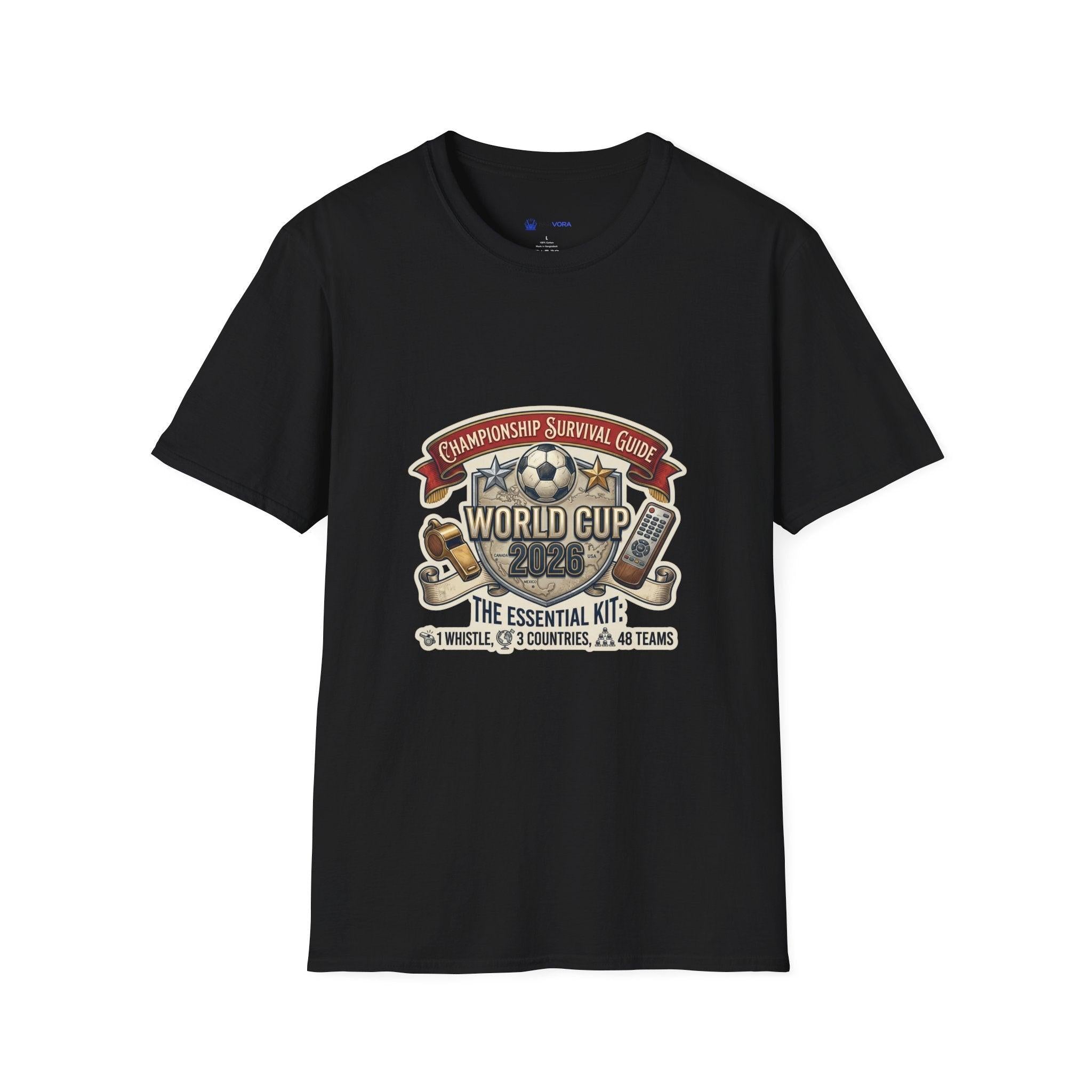 Unisex - World Cup Survival Guide T-Shirt — "The Essential Kit" Soccer Fan Tee.