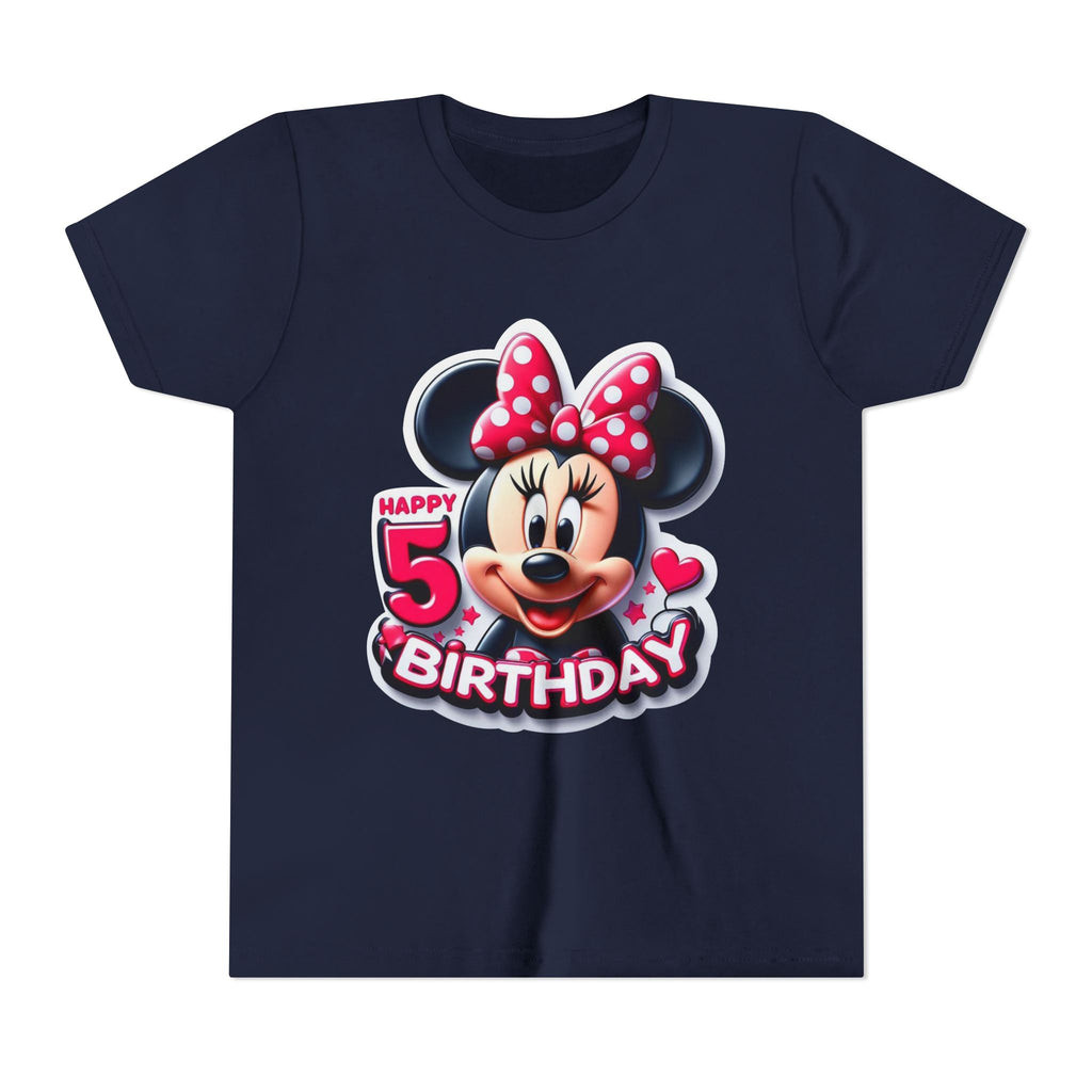 Minnie Mouse Happy 5th Birthday Youth Tee