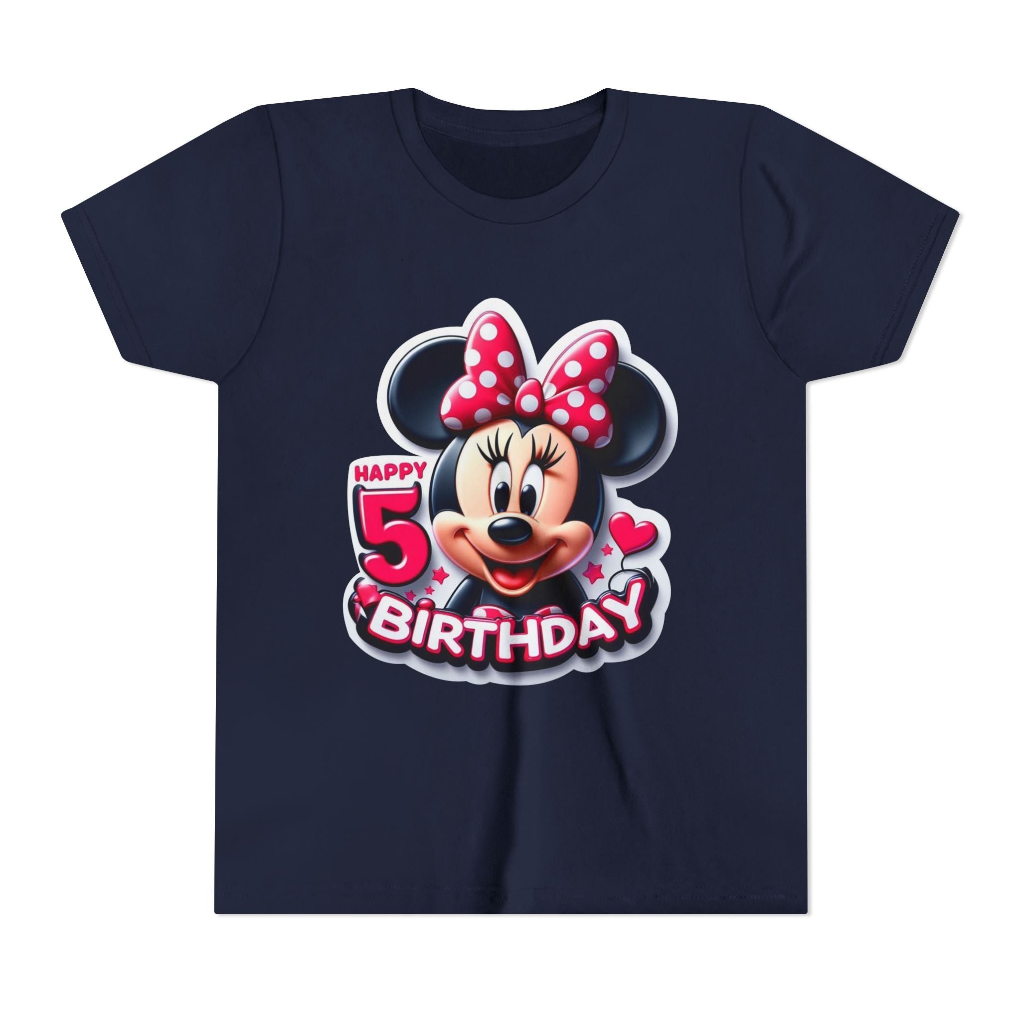Minnie Mouse Happy 5th Birthday Youth Tee