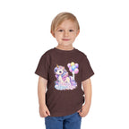 Toddler Tee — Pastel Unicorn "Happy Birthday" Shirt with Balloons