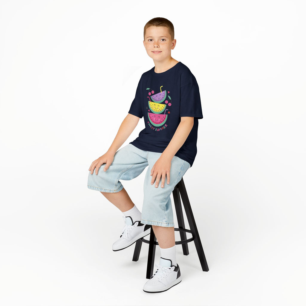 Kids T-Shirt — Cute Stacked Watermelon Illustration with "Sweet Things" Text