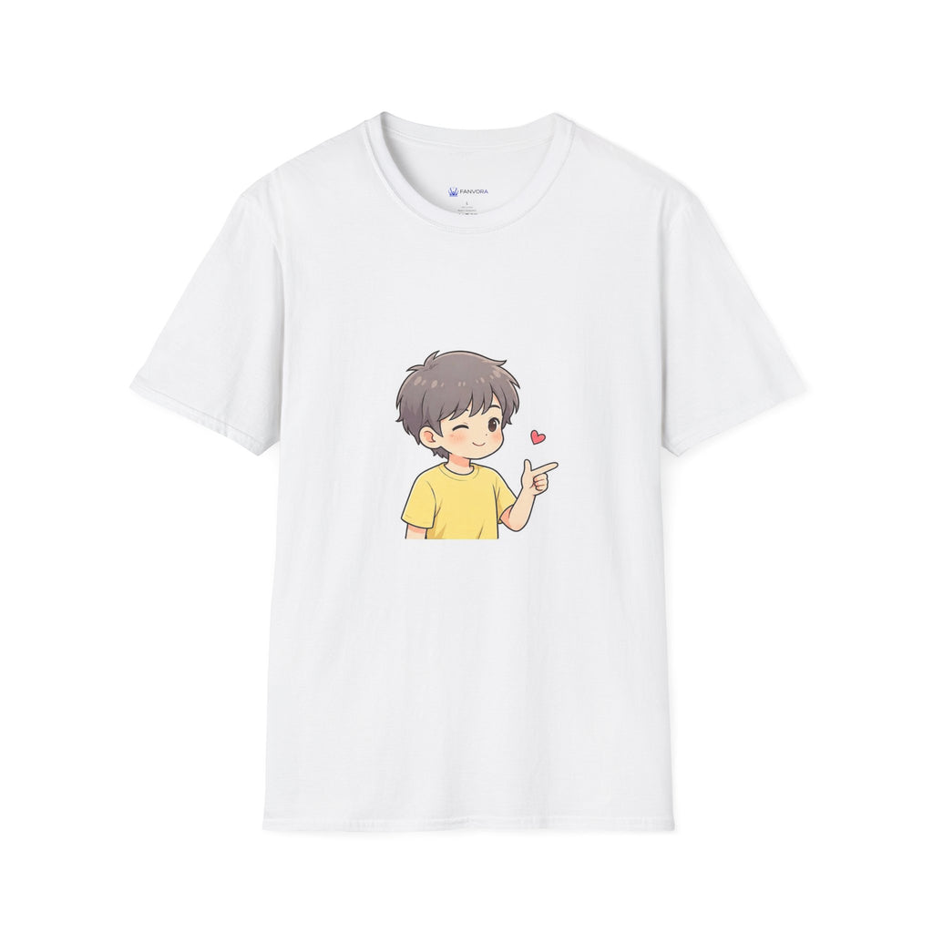 Cute Boy Cartoon Heart T-Shirt – Kawaii Cute Kid Character Tee