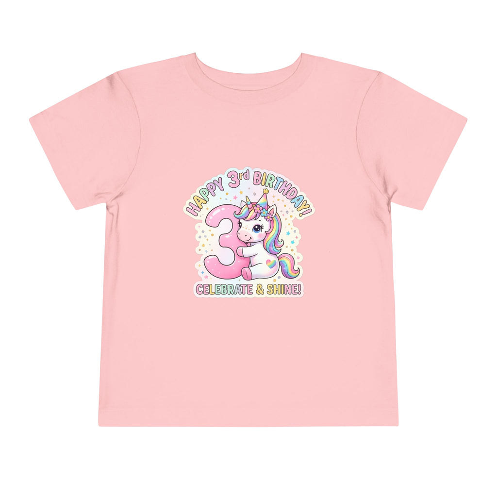 Toddler Unicorn 3rd Birthday Tee — "Happy 3rd Birthday!" Celebrate & Sparkle