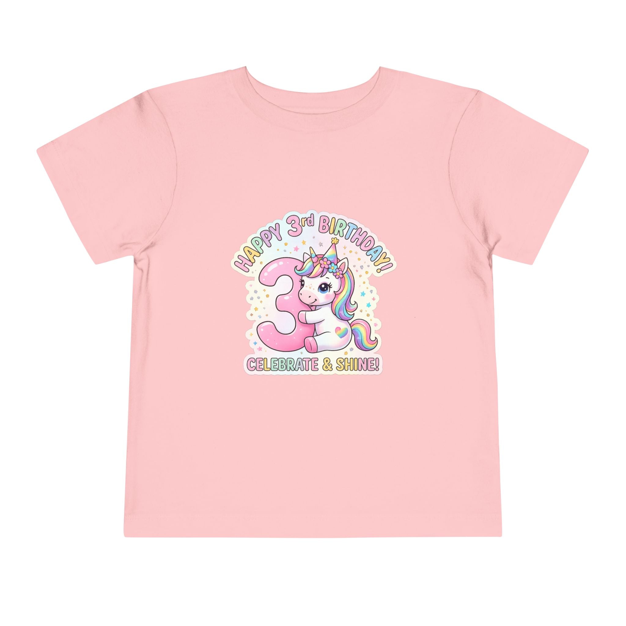 Toddler Unicorn 3rd Birthday Tee — "Happy 3rd Birthday!" Celebrate & Sparkle